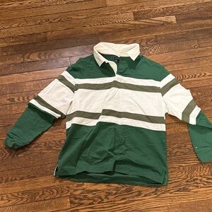 Tommy Hilfiger Green and White Kids Button Down Shirt